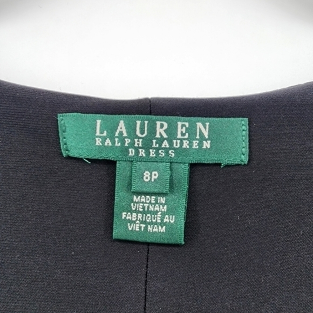 Lauren Ralph Lauren Black Sparkle Surplice Faux Wrap Cap Sleeve BNWT 8 … - Picture 6 of 10